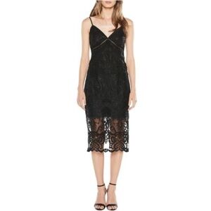 NWOT Bardot Lola Embroidered Slip Lace Midi Dress